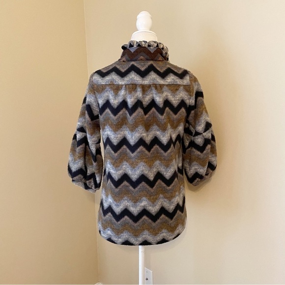 Andria Lieu Ruffle Collar Button Front Sweater Jacket - Small - Picture 3 of 9
